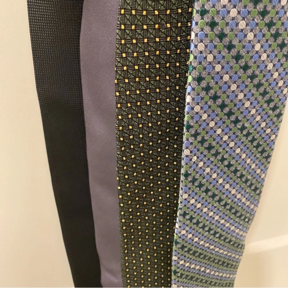 4 Designer Mens ties Calvin Klein Slim Fit -G. Beene -Nautica-Perry Ellis